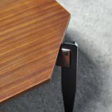 Italian Modernist Coffee Table in Teak and Lacquered Metal, 1950s