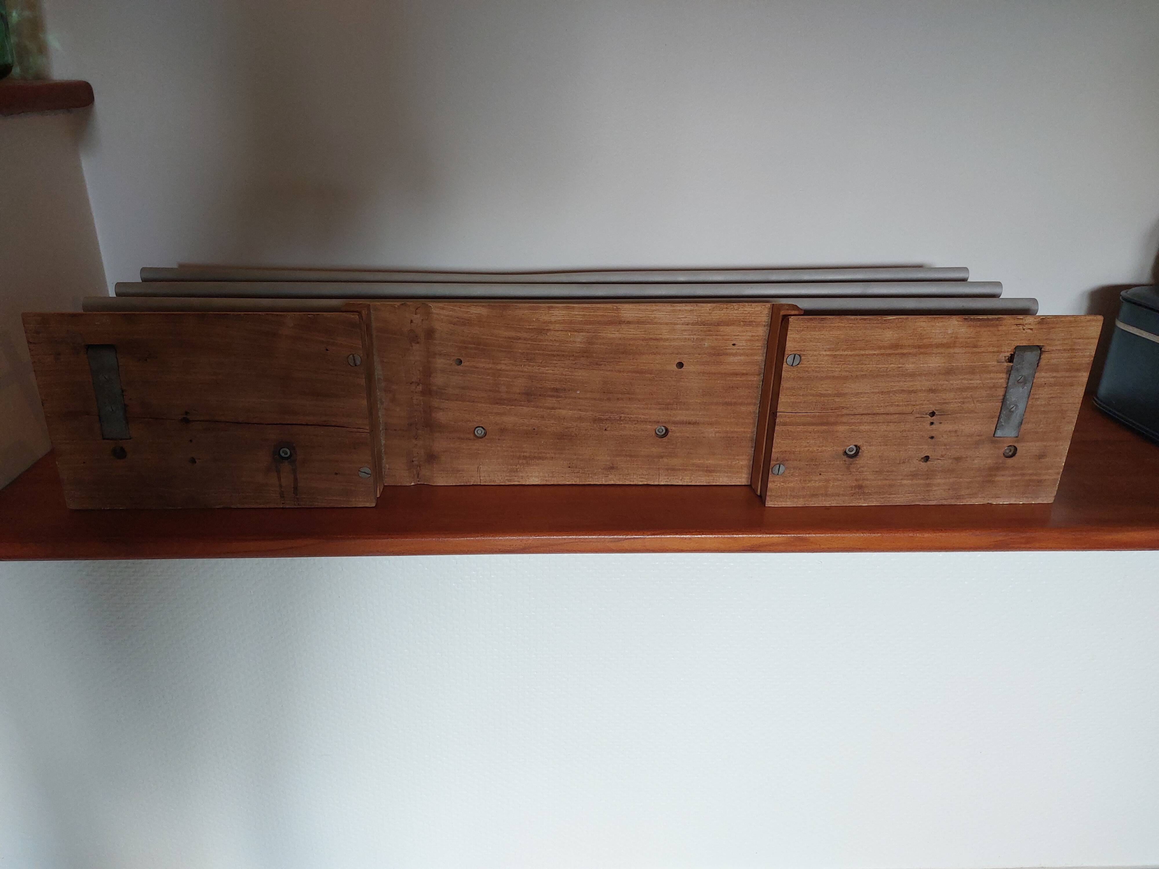 coat rack, sandblasted wooden and metal coat hooks