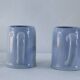 Set of 2 stoneware tankards / mugs 50cl light blue