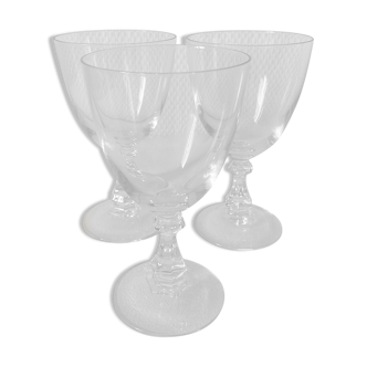 Ancient crystal foot glasses