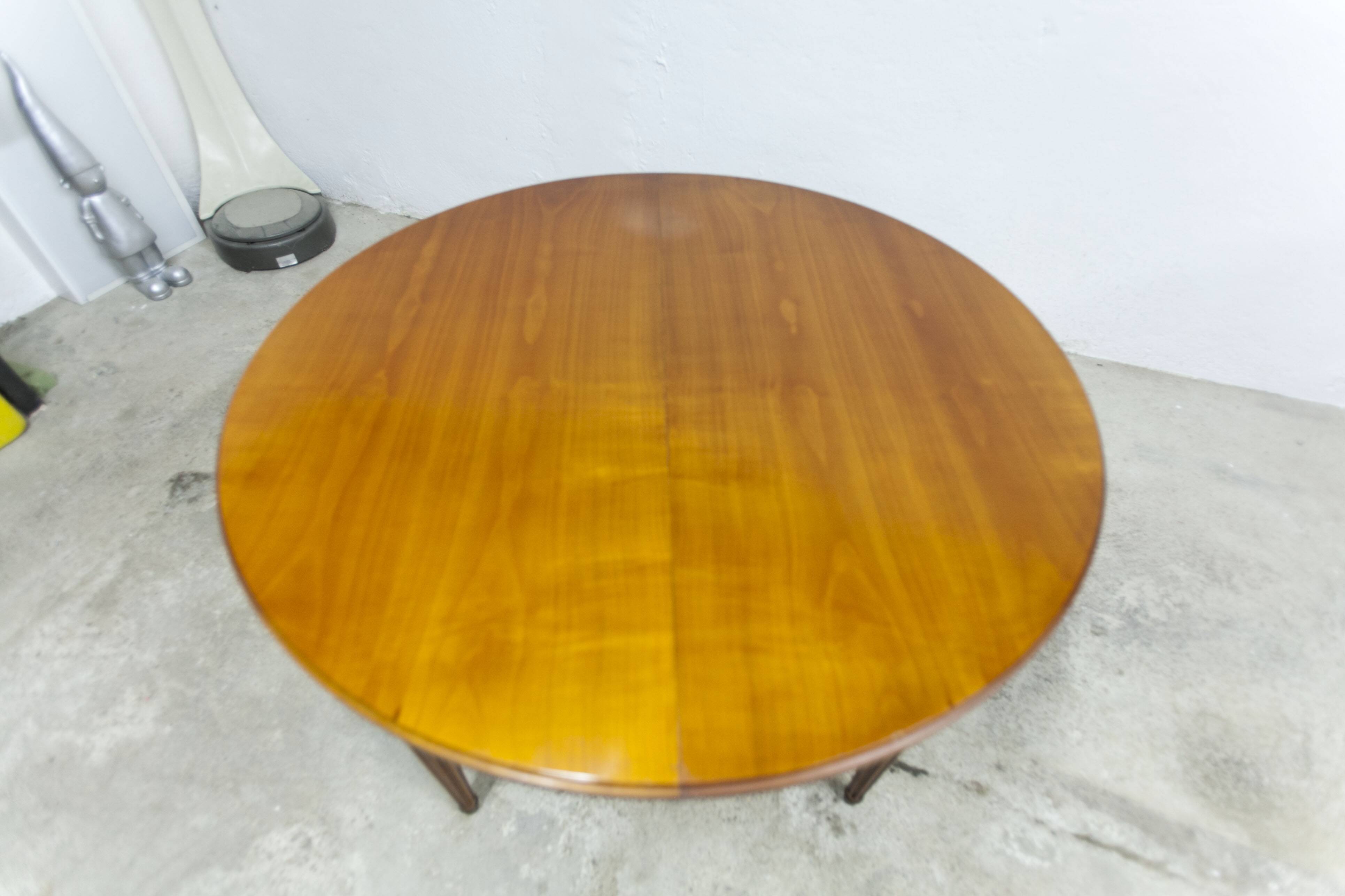 Louis XV round table + 3 extensions 115 cm max 2m50
