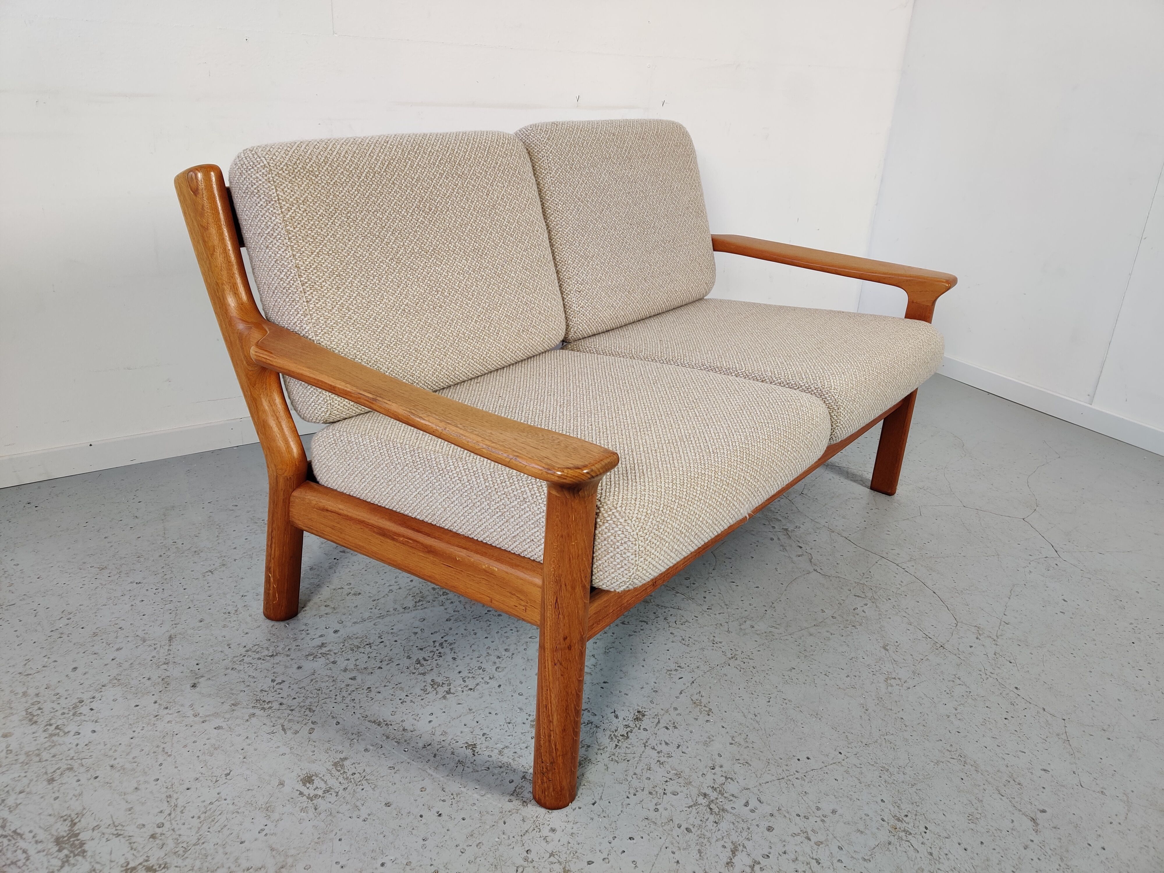 Juul Kristensen 2-seater teak sofa for Glostrup, Denmark 1960s