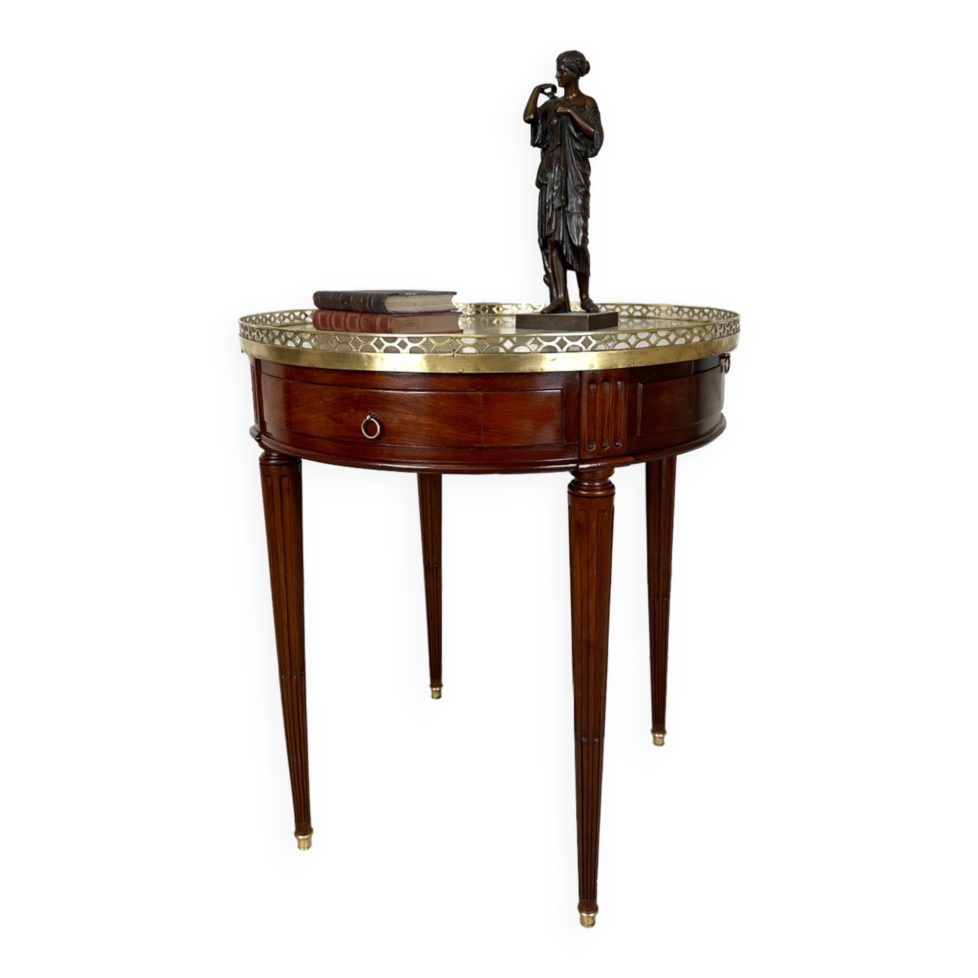 Louis XVI style mahogany hot water bottle table