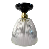 Holophane glass ceiling lamp