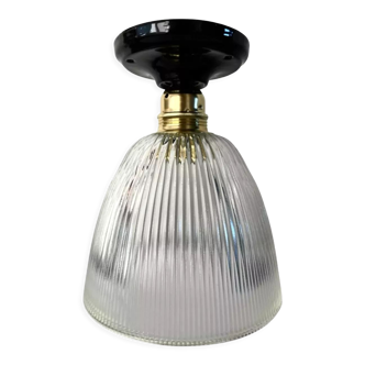 Holophane glass ceiling lamp