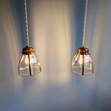 Suspension design en laiton et verre transparent (5 disponibles)