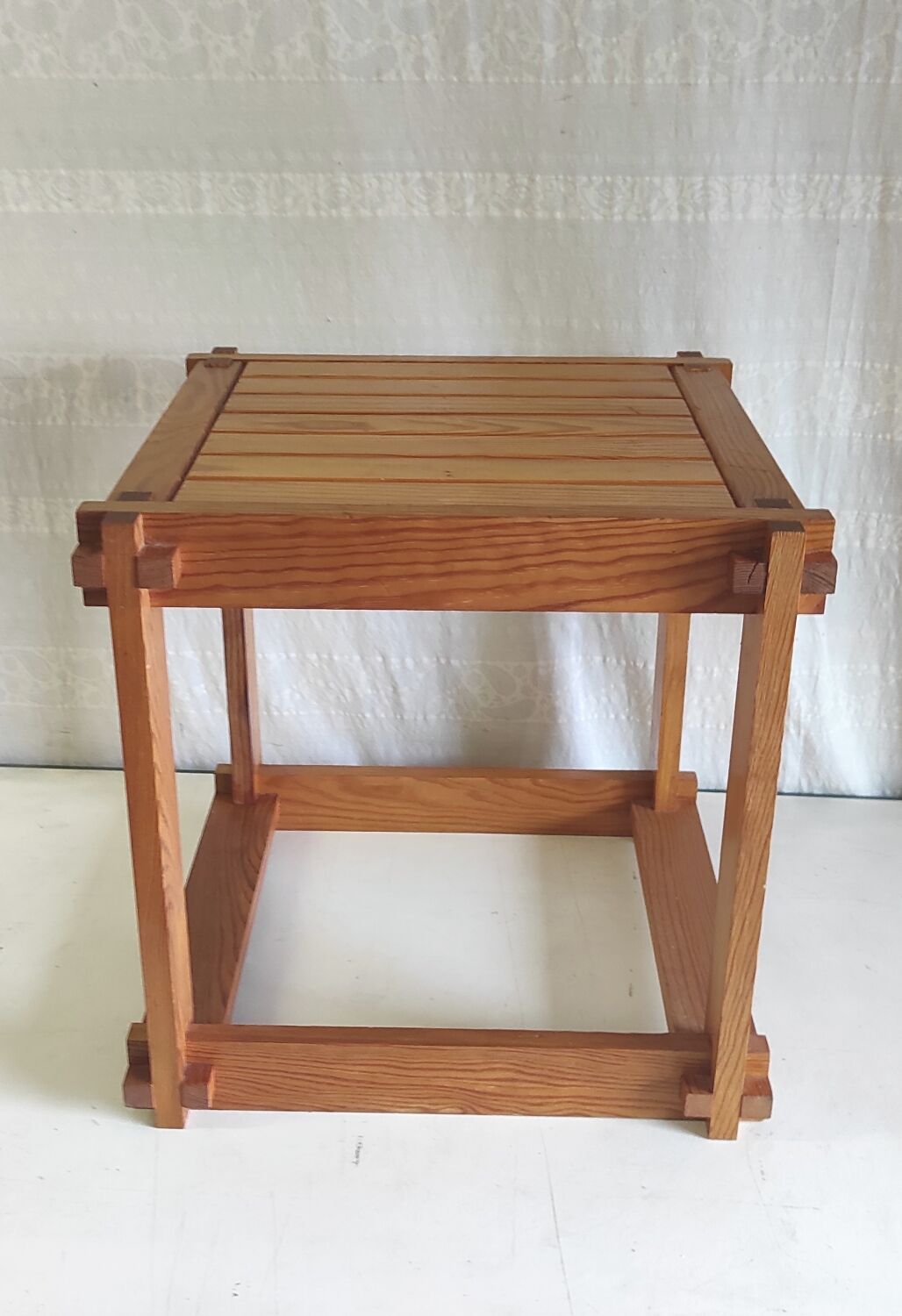 Solid wood side table - 70s