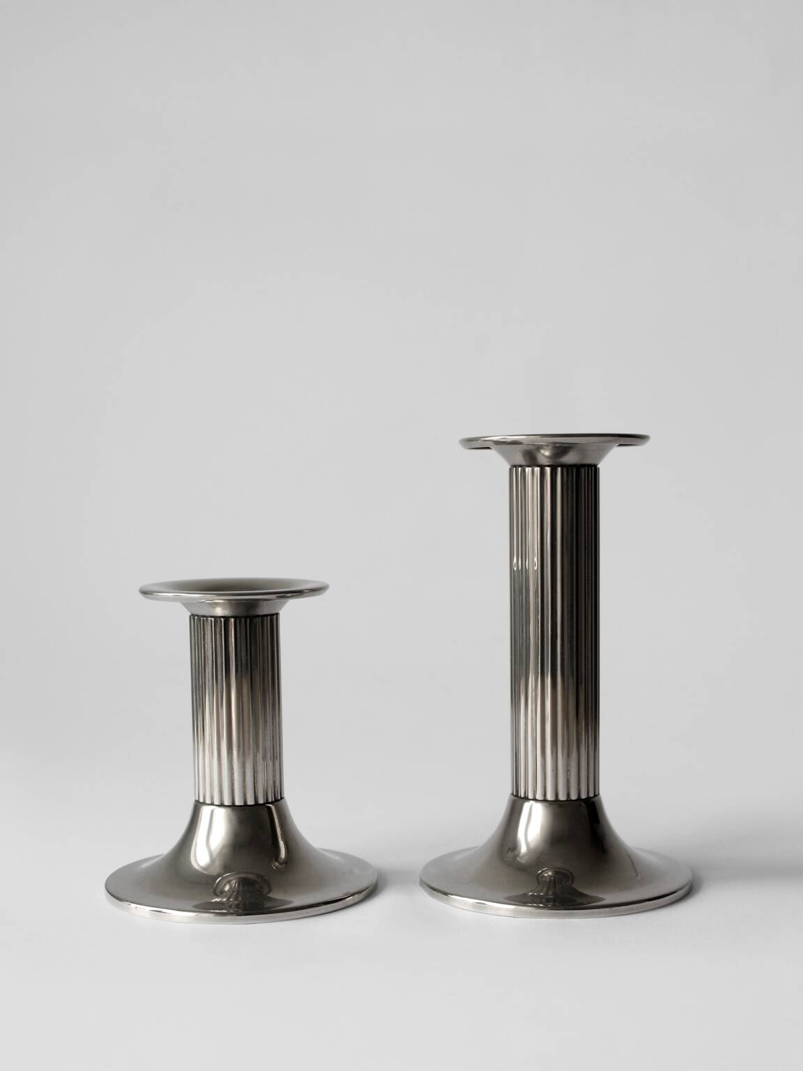 Art Deco Silver Plated Candle Holders Set