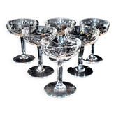 Saint-louis série de 6 coupes à champagne chantilly en cristal taillé signé de saint louis