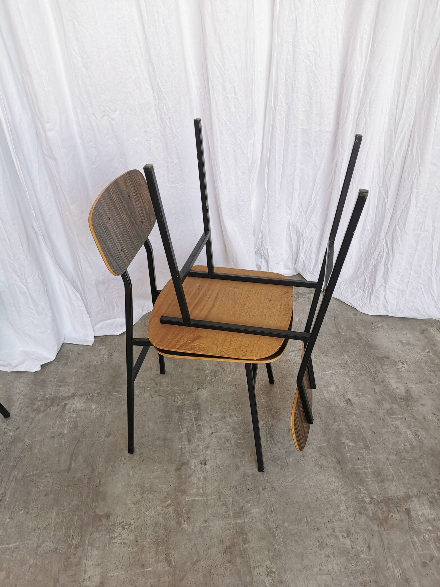 Vintage Industrial School Chairs - STOL Kamnik - 70s Yugoslavia - Set of 6