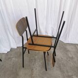 Chaises d'école industrielles vintage - STOL Kamnik - Yougoslavie des années 70 - Lot de 6