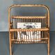 Vintage 1960s rattan magazine rack
