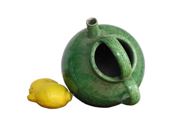 Gargoulette antique française à glaçure verte, Provençale