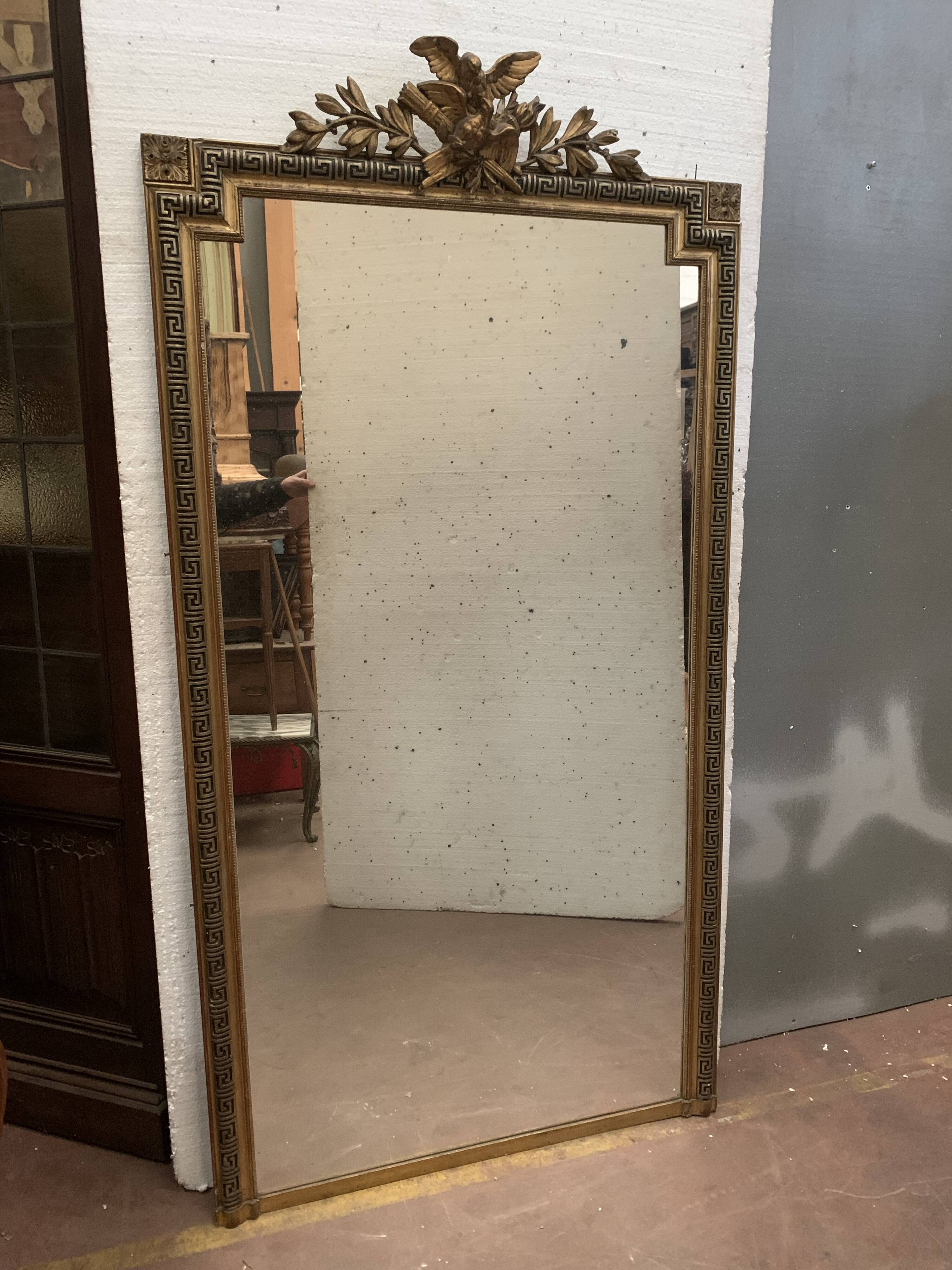 Mirror in wood and gilded stucco xix century
