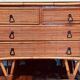 Vintage bamboo and rattan chest of drawers from the 1960s.