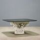 Small antique table in glass and stoneware, Italy, 20th century.