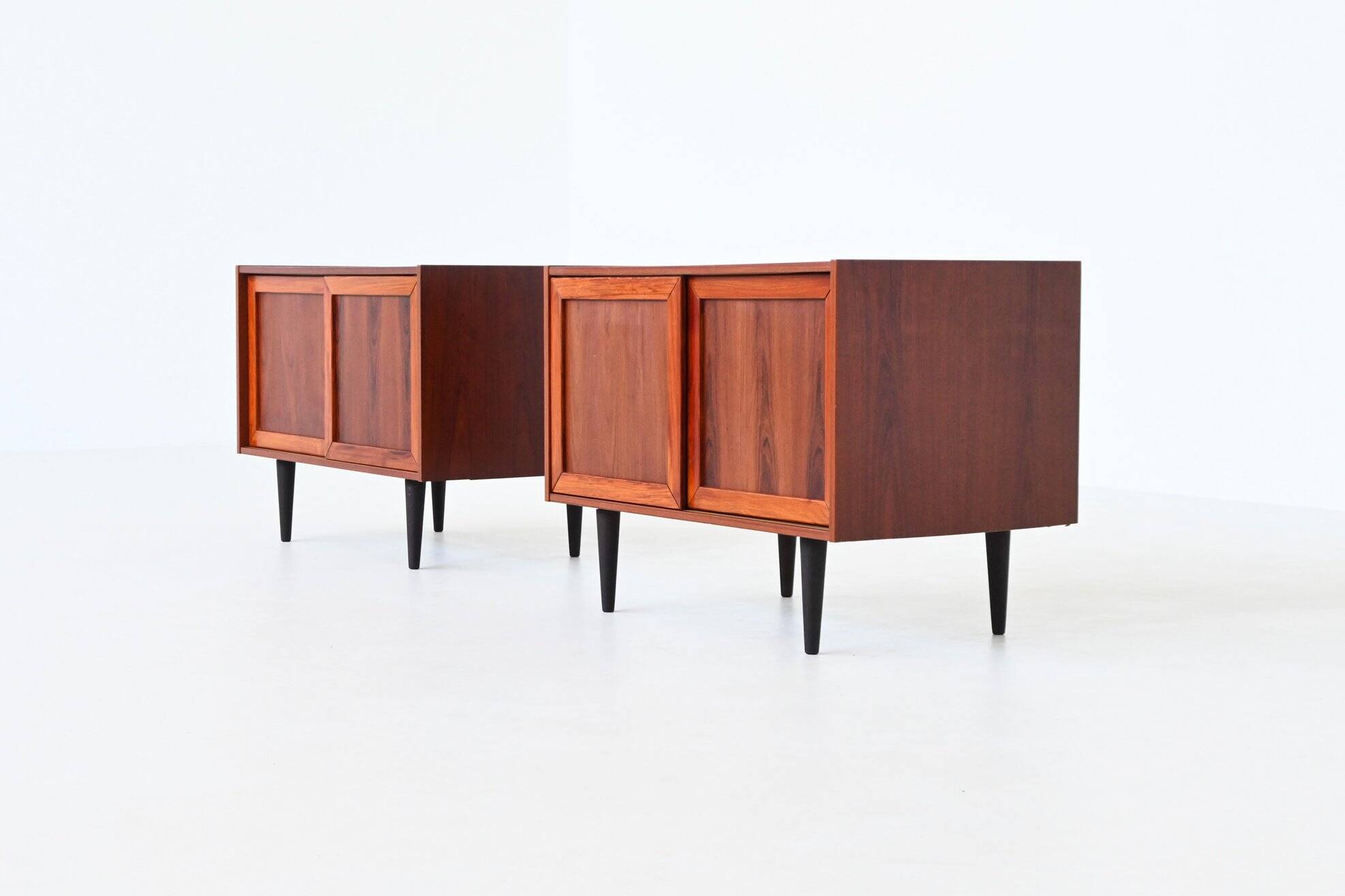 Pair of IB Kofod-Larsen cabinets in rosewood, Faarup, Denmark 1960.