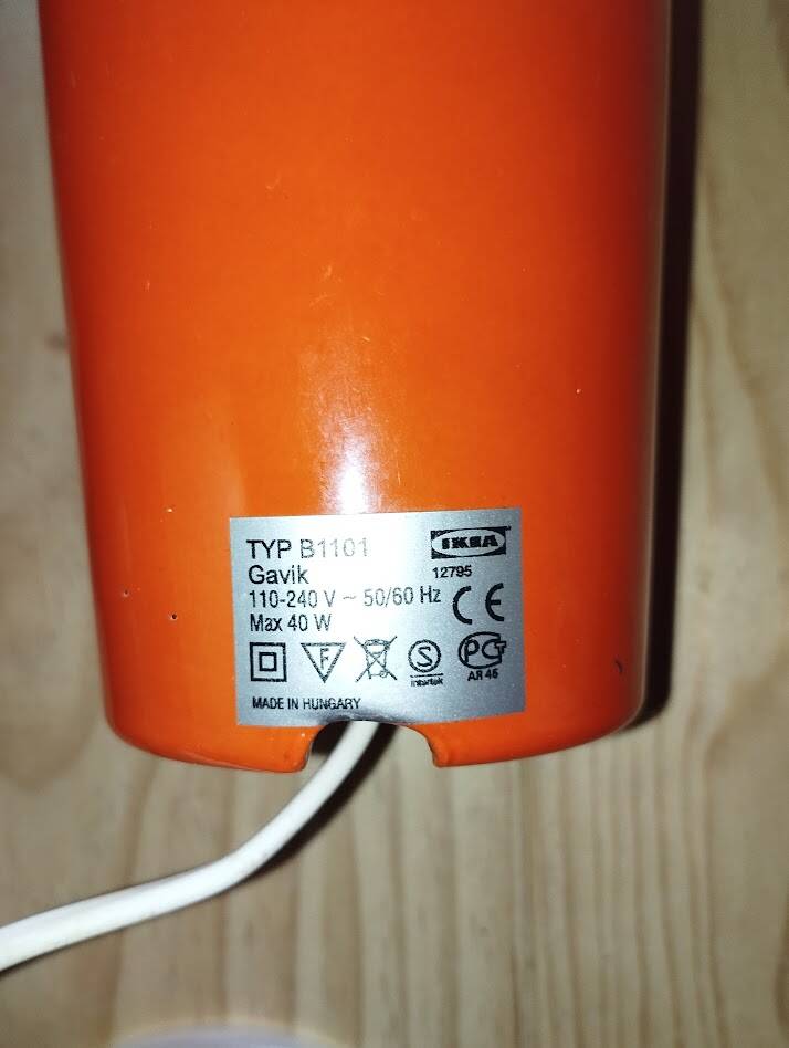 GAVIK orange lamp – vintage IKEA, rare model.