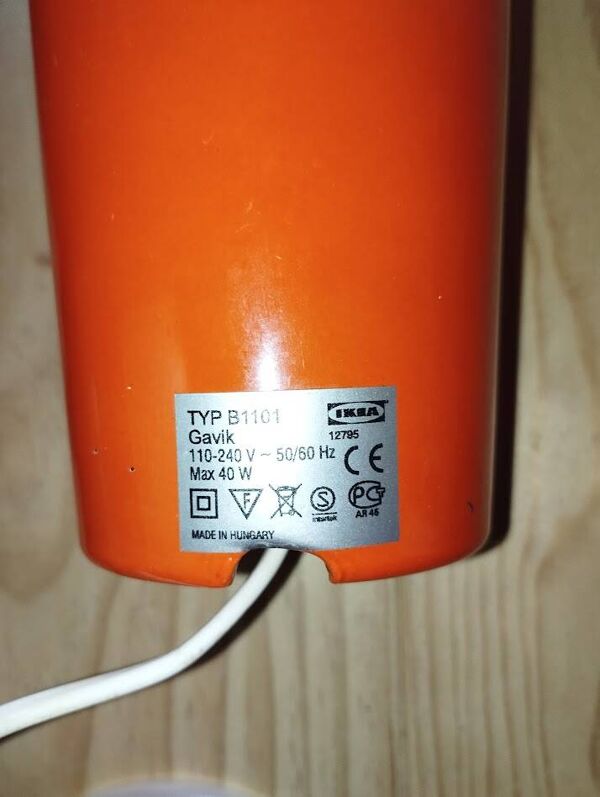 Lampe GAVIK orange – IKEA vintage, modèle rare.