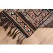 1970s Vintage Turkish Oushak Handmade Wool Cotton Brown Runner Rug 83x290