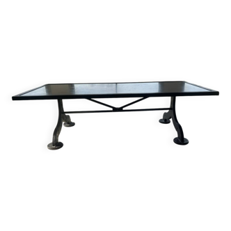 Industrial dining table in steel and cast iron - large size