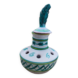 Bouquetière, flower vase in Spanish enamelled ceramic