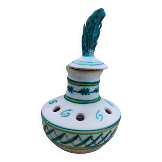 Bouquetière, vase pique fleurs en céramique émaillée espagnole