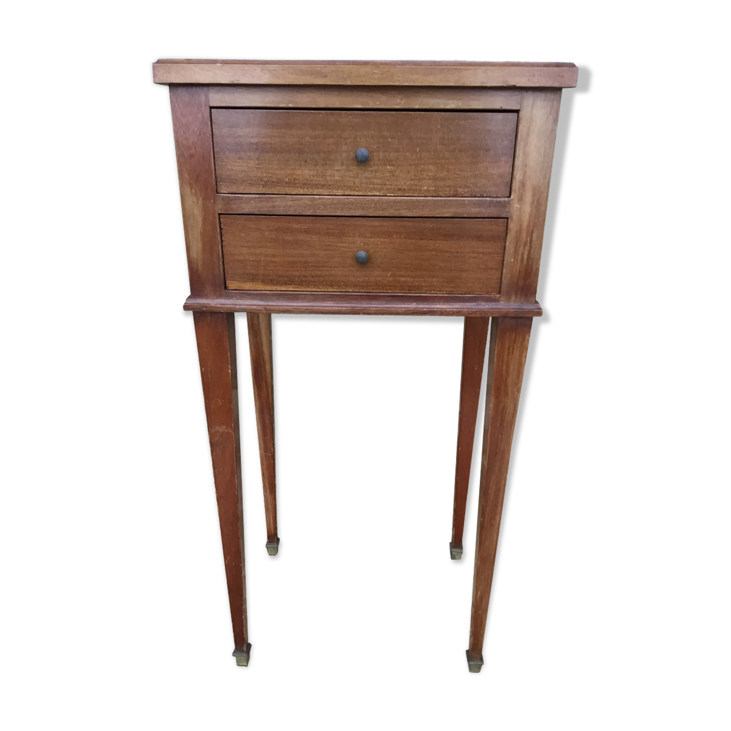 Louis XVI-style blond mahogany bedside from the 1950s