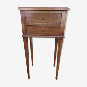 Louis XVI-style blond mahogany bedside from the 1950s