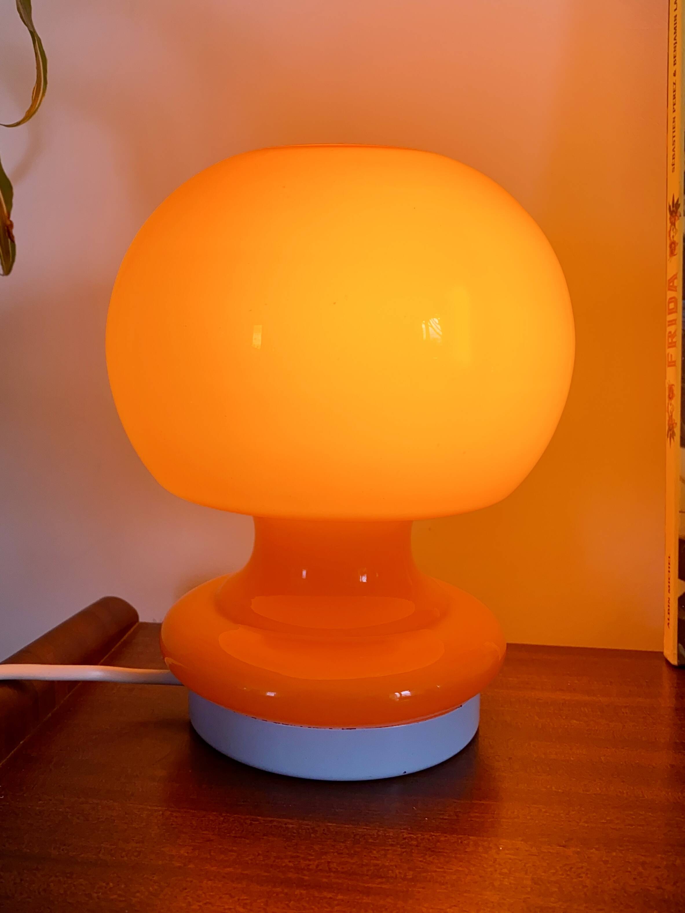 Orange globe lamp pop Space Age