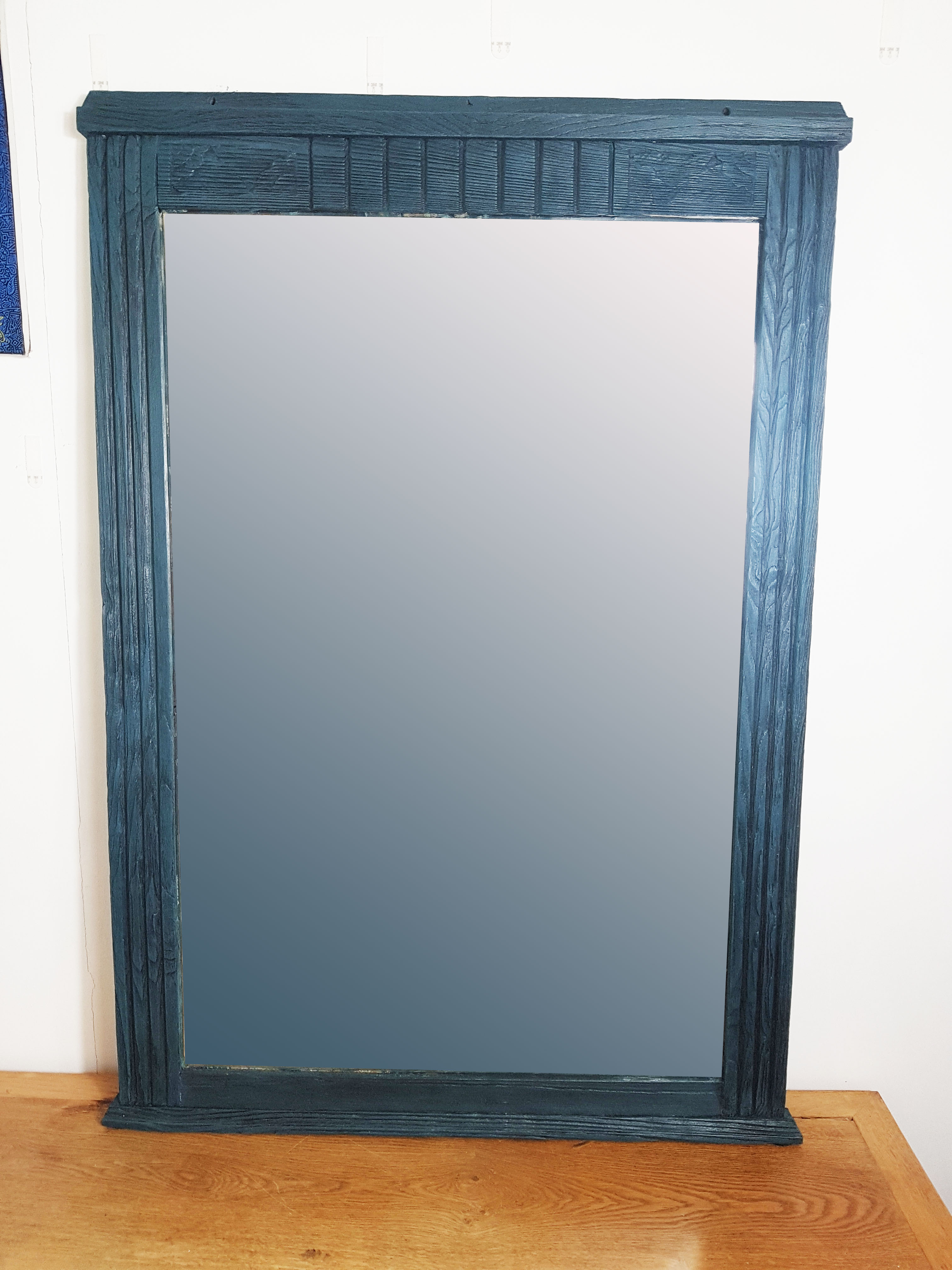 Art Deco bevelled mirrorWooden magazine holder