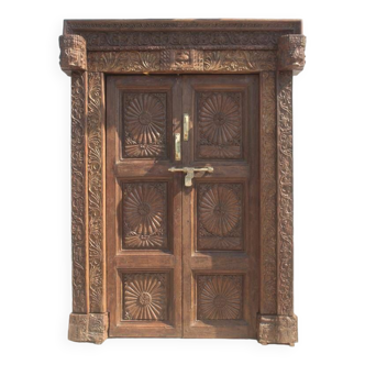 Old Indian Door in Old Teak