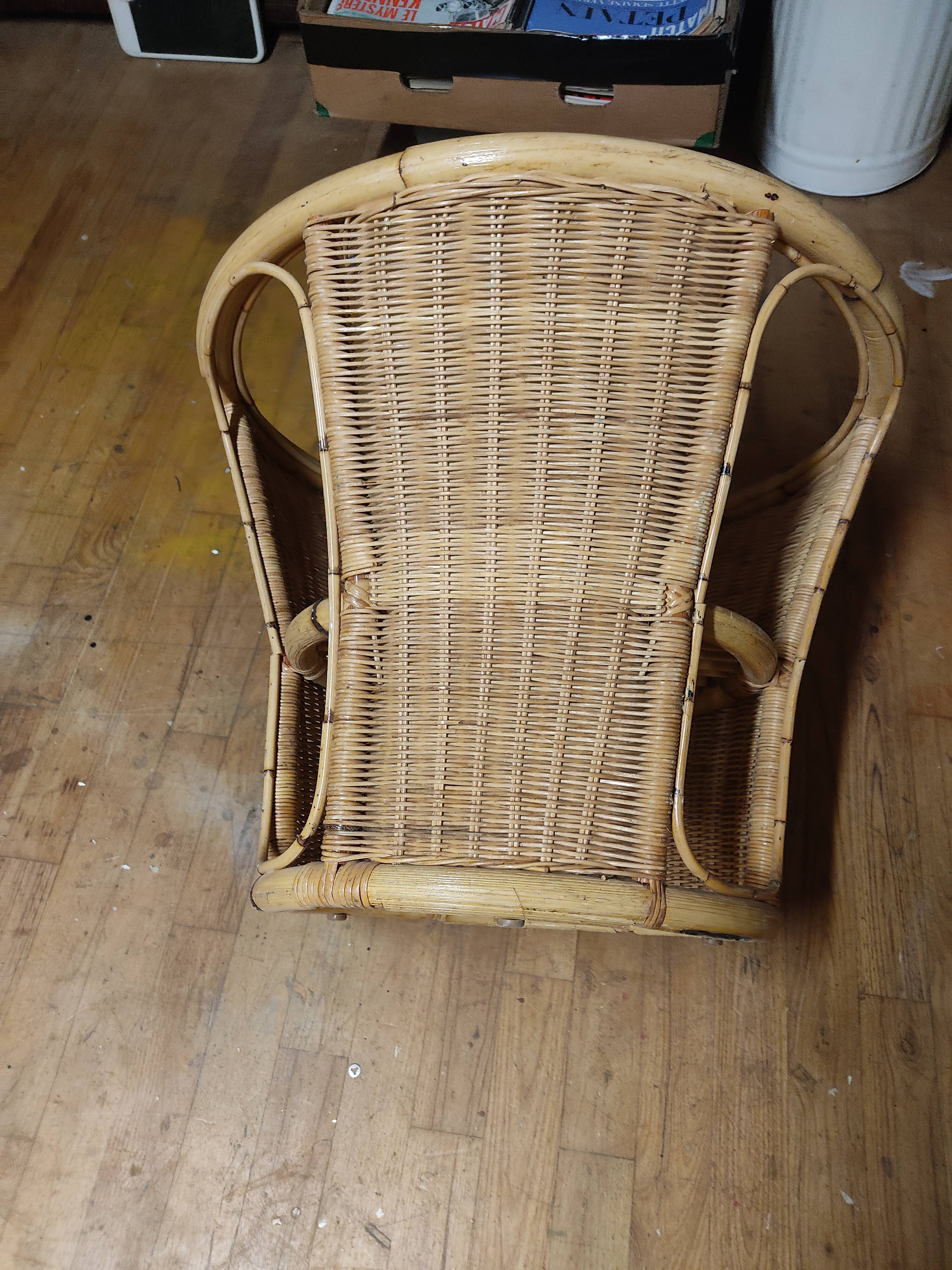 Vintage rattan coffee table