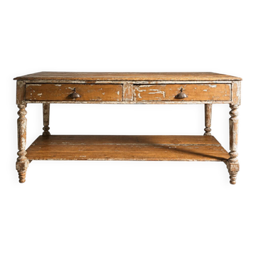 Antique wooden draper's counter