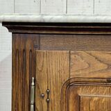 Glacière début XXème en chêne et dessus marbre