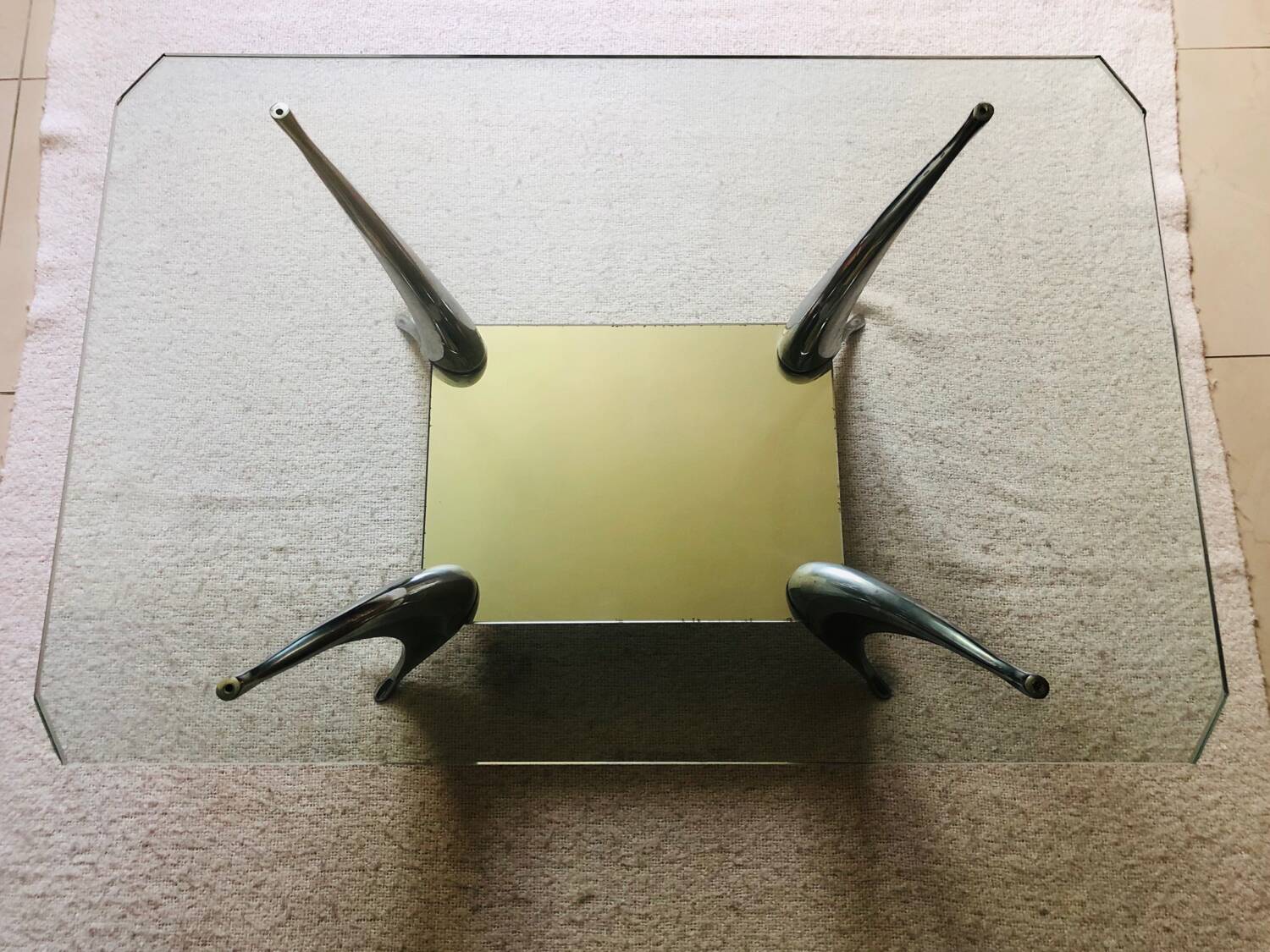 Vintage coffee table "shark fins"