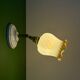 Vintage tulip wall light in white and amber glass