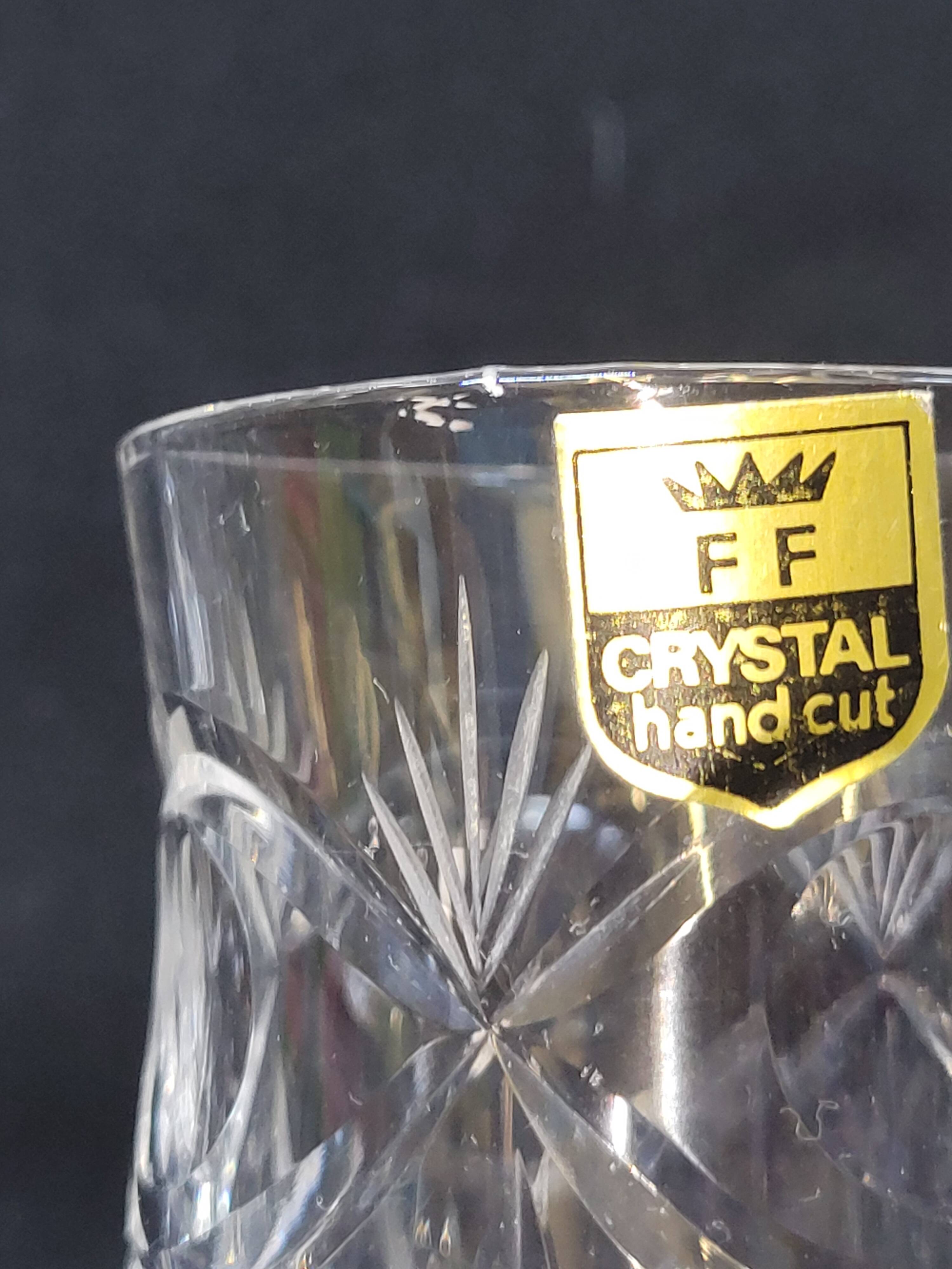 6 thick cut crystal wine glasses ff crystal hand
