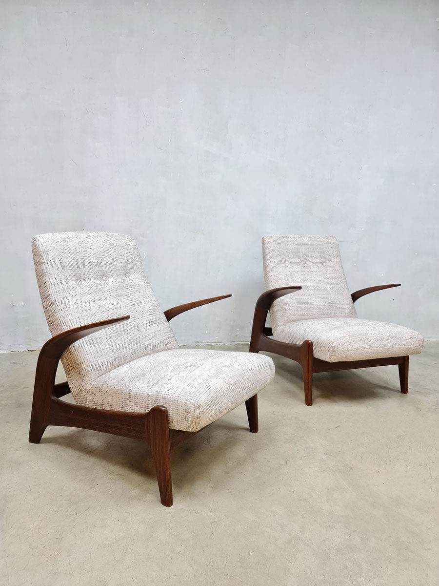 Midcentury design lounge chairs recliner Gimson & Slater