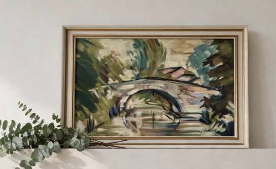 Tableau huile sur toile Pont en arc