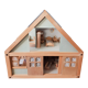 Wooden dollhouse, revamped, furnished, vintage French