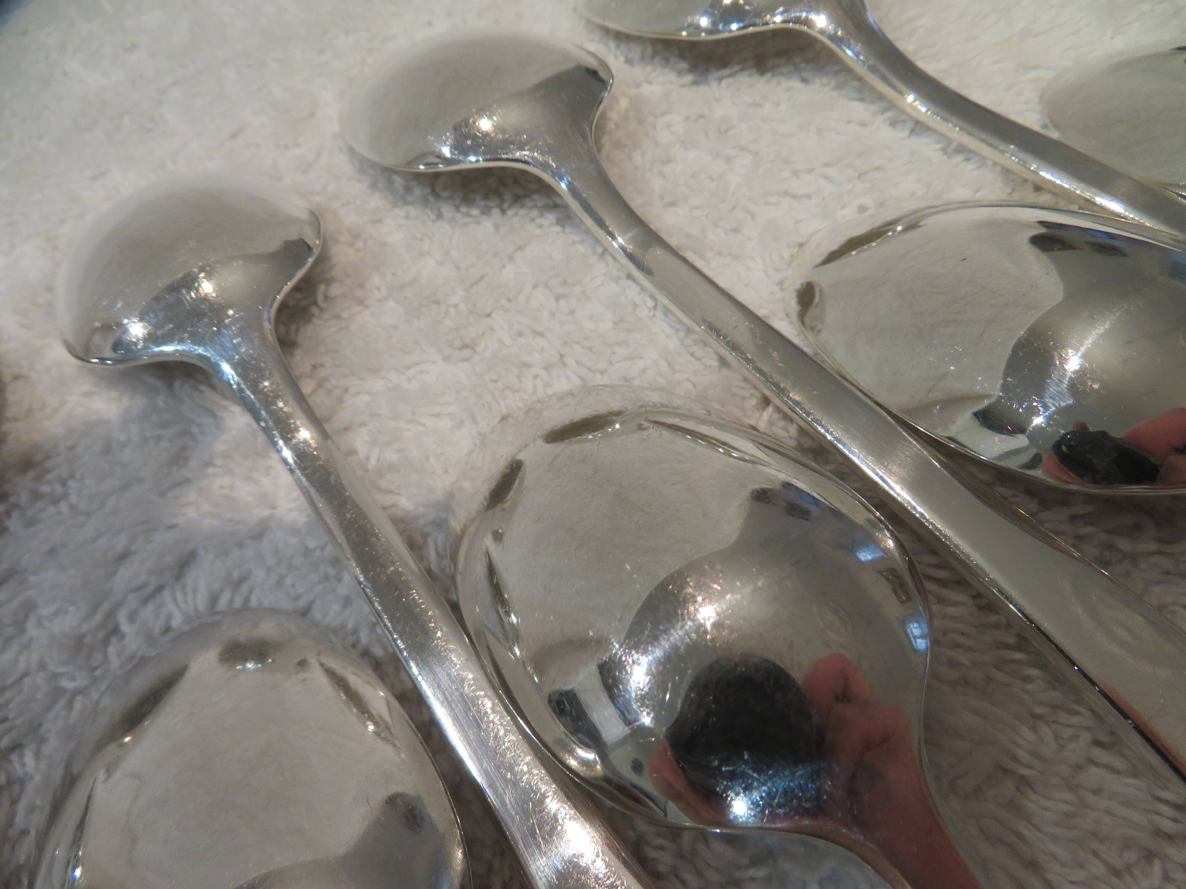 12 silver-plated coffee spoons by Christofle Concorde, 13.6 cm