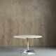 Round adjustable white cocktail/dinner table, Finland, 1960s