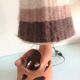 Ceramic lamp terracotta and lampshade wool 50/60