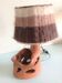 Ceramic lamp terracotta and lampshade wool 50/60