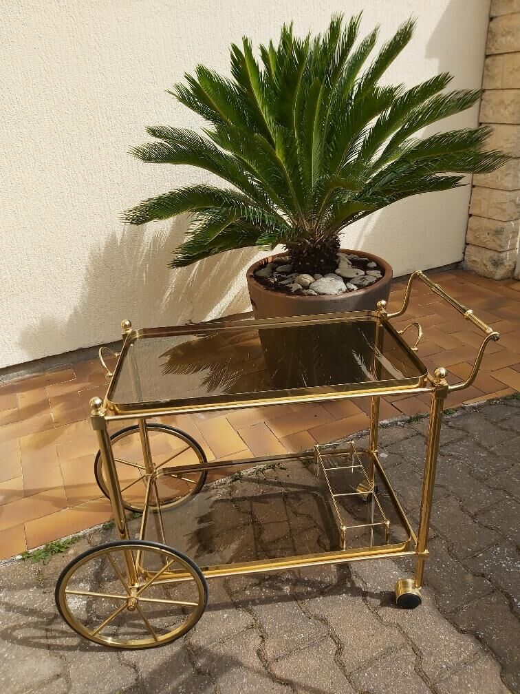 Rolling dessert brass removable tray 70s