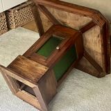Table basse - bois et vitrail - Style Art Déco