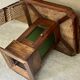 Table basse - bois et vitrail - Style Art Déco