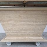 Vintage travertine hidden bar coffee table, 1970s