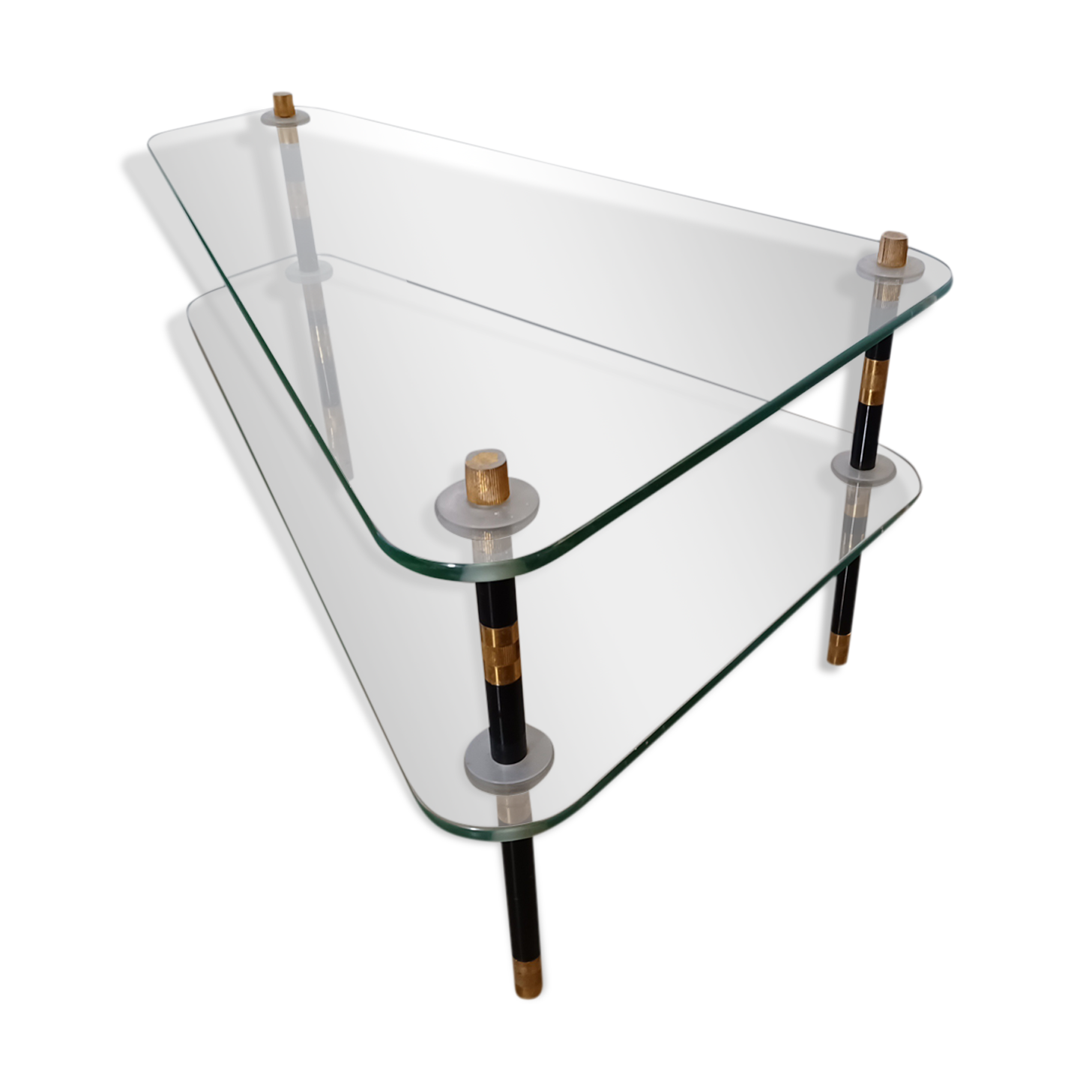 Table basse asymétrique bout de canapé vintage